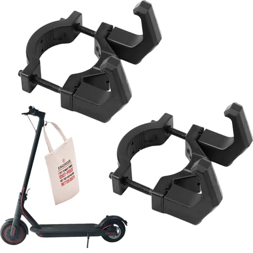 MOAZIFI 2-teiliger schwarzer Fronthaken mit doppeltem Hakendesign und Multifunktionshaken für Roller Multifunktionshaken E Roller Haken Scooter Zubehör für E Scooter Zubehör E Roller Zubehör