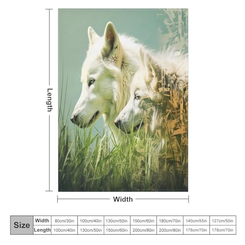 Couverture douce et chaude motif loup idée cadeau cocooning