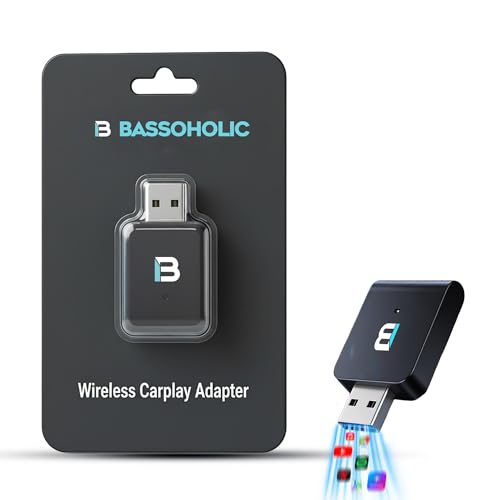 Image of BASSOHOLIC CAA02 2-in-1 Wired to Wireless Adapter for Android Auto & CarPlay | Convert OEM Wired to Wireless | Bluetooth & WiFi | Auto Reconnect | Plug & Play | 1 Year Warranty