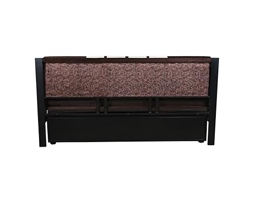 Image of Furniture Premium Etrica (6X4) Single Size Sofa Cuma Bed Metal Sofa Bed with Hydraulic Storage - 3 Seater Sofa with Cushions, Modern Living Room Sofa Set - Black Matte (Single Size (6X4)