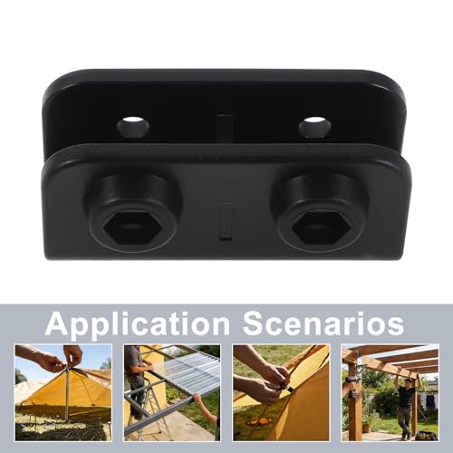 Conectores de plástico para carpa de jardín negro y codos de postes de camping 4