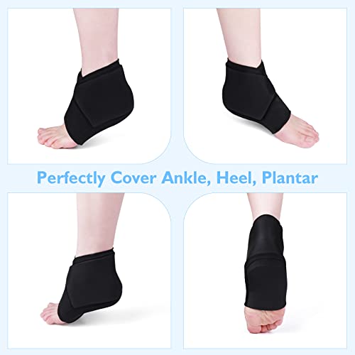 Image of Helthrelife Heel Ice Pack for Pain Relief, Reusable Gel Ankle Ice Pack Wrap Hot&Cold Therapy for Heel Pain, Plantar Fasciitis, Achilles Tendinitis, Dry Cracked Heels, Sprain, Sports Injuries