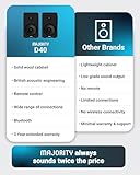 MAJORITY D40 | Active Bluetooth Bookshelf Speakers | Amplified HiFi Speakers with 60W 2.0 Channel 4" Drivers | Powered Studio Loudspeakers with Optical, USB & AUX Input | Remote Control Included - Image 6