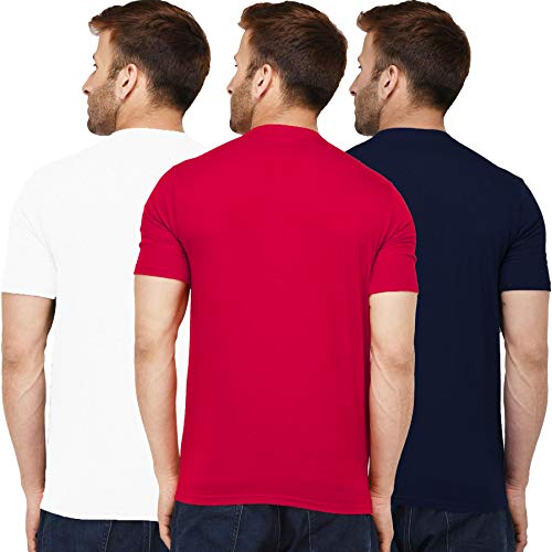Image of Solid Men Half Sleeve Round Neck T-Shirt (Pack of 3)