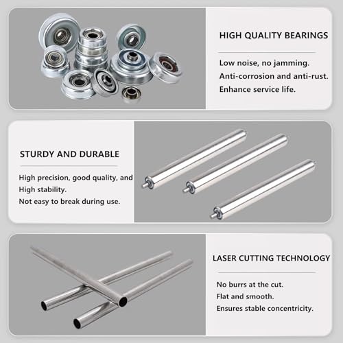 Rouleaux de convoyeur en acier inoxydable robustes et durables pour support de sciage - 6