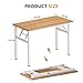 DlandHome 39 inches Folding Table Computer Desk Portable ActivityTable Conference Table Home Office Desk, Fully Assembled Teak and White DND-ND5-100TW