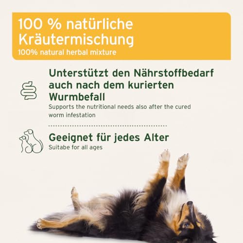 AniForte WermiX für Hunde 250g - Natürliche Kräuter, seit 10 Jahren bewährte Alternative, Unterstützung durch Saponine, Bitterstoffe, Thymian, Wermut & Salbei