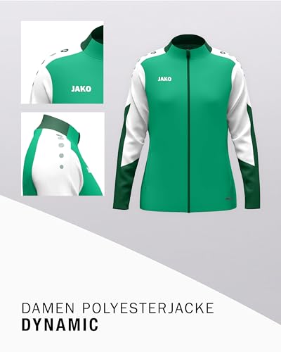 JAKO Damen Polyesterjacke Dynamic, grün/weiß/dunkelgrün, L – Ansicht 4