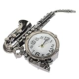 Abaodam Sveglia a Forma di Sassofono Orologio da Comodino Analogico Retrò senza Batteria per Camera da Letto e Casa in Materiale Robusto Colore Casuale