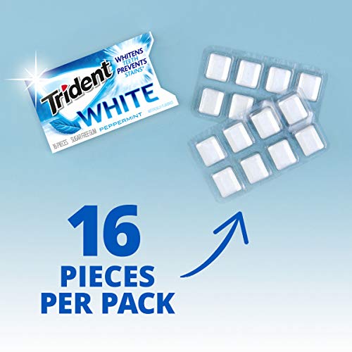 Trident White Peppermint Sugar-Free Chewing Gum, 60 Packs of 16 Pieces - image 6