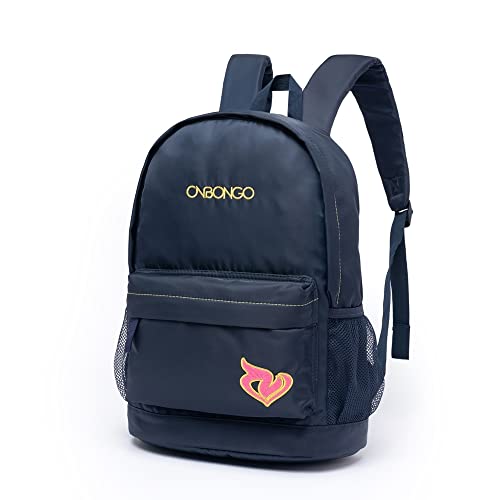Mochila Onbongo Feminina Bolsa Escolar Resistente (Azul)