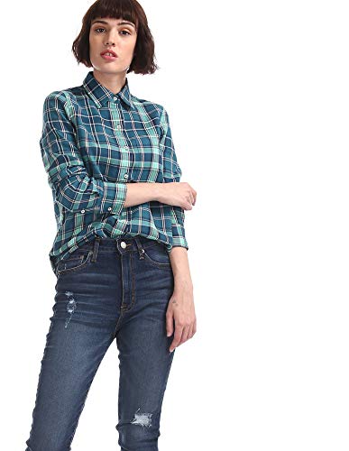 AEROPOSTALE Women’s Regular fit Shirt (AE1004840178_Blue XS)