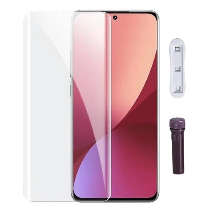Image of Premium UV Tempered Glass Screen Protector Compatible for OPPO Reno 12 5G (Pack Of 1) with Edge to Edge Full Coverage UV and Easy Installation Kit
