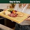 Zeawec 3-Piece Set Bamboo Cutting Board for Kitchen - Crack-Resistant Wood Chopping Boards with Deep Juice Grooves, Pre-Oiled Butcher Block for Meat, Vegetables & Cheese, Natural #4
