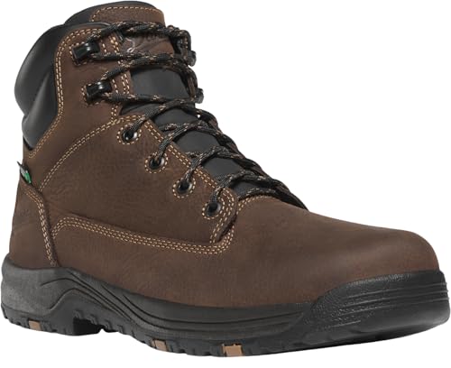 Image of Danner Caliper 6 inch Waterproof Work Boots for Men - Full-Grain Leather with Breathable Danner Dry Lining, Memory Foam Footbed & Non Slip Heel Outsole