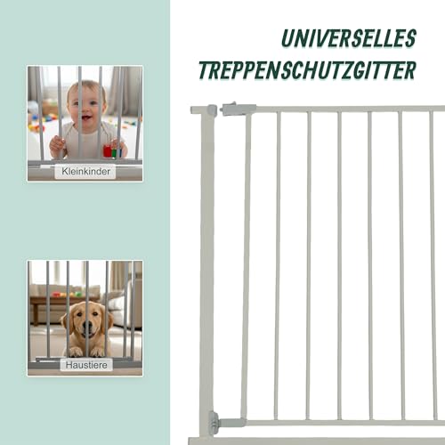 Relaxdays Treppenschutzgitter, 95–100 cm, ohne Bohren, Baby & Kleinkind, Treppe & Tür, Türschutzgitter zum Klemmen, grau