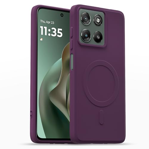 Image of Pikkme Back Cover for Motorola Moto G67 Power 5G / G57 Power 5G Soft Matte Silicone | Slim Fit | Mag-Safe Design (Mag-Safe Not Support) Camera Protection Bumper Case (Purple)