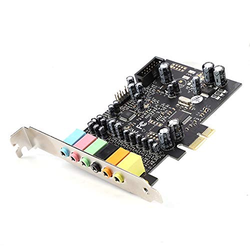 Ashata Internal Sound Card,1 Pcs Pci-E 7.1 Hifi High Fidelity 8 Track Internal Surround Pci Sound Card Compatible With 2.1/5.1 Stereo Surround Sound System Equipment,Black #TOP5
