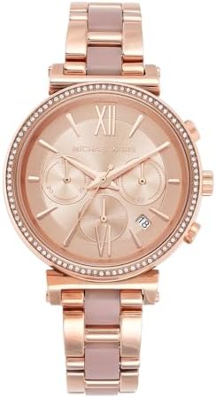 Michael Kors Whitney Watch for Women, Chronograph movement with Stainless steel or Leather strap