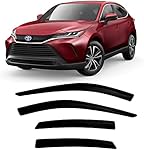 Smoke Tinted Tape-On Side Window Vent Visor Deflectors Rain Guards Compatible with Toyota Venza 2021 2022 2023 LE Nightshade Limited