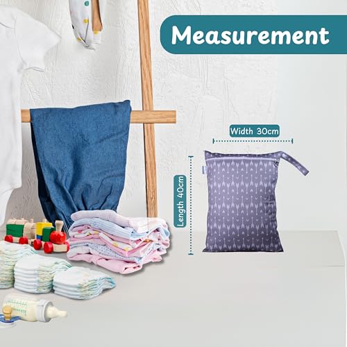 Image of Chic Buddy Waterproof Wet Bag, Washable, Reusable for Travel, Beach, Pool, Stroller, Diapers, Dirty Gym Clothes, Wet Swimsuits, Toiletries (Chevron, Wet Bag)