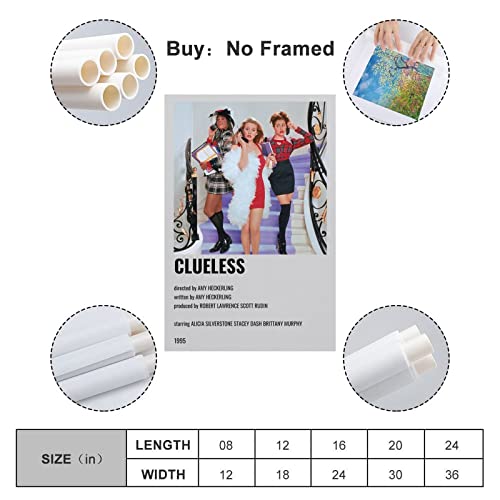 Enzd Clueless Movie Poster Posters For Room Aesthetic 90S Poster Decorative Painting Canvas Wall Art Living Room Posters Bedroom Painting 12X18Inch(30X45Cm) #TOP1