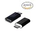 Produktbild Youji 2 Pack Typ C Buchse an Micro USB Stecker Adapter Stecker Typ C Gerät an Micro USB Gerät für Samsung Galaxy S7 Edge (Schwarz)