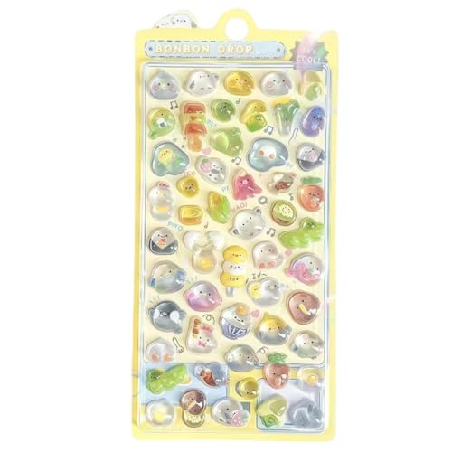 3Dエンボスsticker | 子供向け漫画動物クリスタルsticker | 古代カード装飾sticker | DIYスマホケースsticker (山と海のクラシック/ブルー)