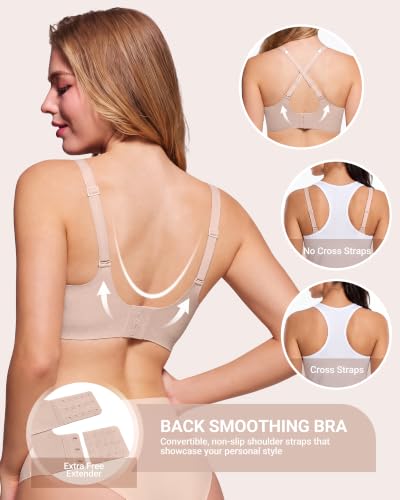 As Fairy Jelly Bras for Women No Underwire V-Neck Lace Trim Wireless Bra - image 4