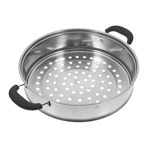 TOYMYTOY ステンレス製蒸し器 バスケット 調理用インサートプレート 抗錆設計 持ち手付き 蒸し料理対応 餃子 蒸しパン用 電気炊飯器対応