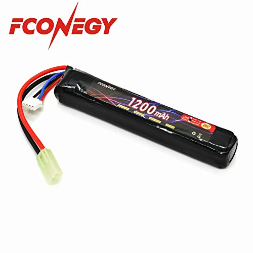 Fconegy 3S 11.1V 1200mAh 20C Lipo Battery Pack with Small Tamiya Plug for Airsoft Gun/Rifle