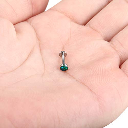 Xpircn 14G 16G 18G G23 Titanium Opal CZ Labret Monroe Lip Rings Studs Helix Cartilage Tragus Stud Piercing Jewelry, 1 Piece4