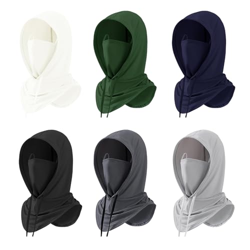 Image of 6 Packs Ski Mask Sun UV Protection Hood Breathable, Balaclava Face Mask for Men Women - Motorcycle Fish (6Pcs Color E, One size)