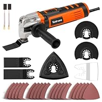 Yunirvana 400W Oszillierendes Multifunktionswerkzeug, oszillierend, 6 variable Geschwindigkeiten, 15.000 – 22.000 U/min, Oszillierender Winkel: 4 °, 28 Zubehörteile, Multiwerkzeug zum Schneiden