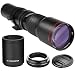 High-Power 500mm/1000mm f/8 Manual Telephoto Lens for Canon EOS 80D, EOS 90D, Rebel T3, T3i, T4i, T5, T5i, T6, T7 T6i, T6s, T7i, SL1, SL2, EOS 60D, 70D, 77D, 5D III, 5D IV, EOS 6D, 7D, 7D II Camera