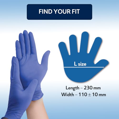 Image of QUARANT Nitrile Disposable Powder Free Gloves (Blue, Large, Pack of 100)