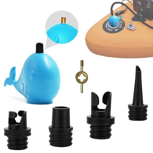 Paddle Board Pump Adapter, FIPASEN Air Pump Adapter for Inflatables, SUP Pump Adaptor with 4 Air Valve Nozzles for Inflatable Boat, Stand Up Paddle Board,Inflatable Bed, Compressor Air Valve Converter
