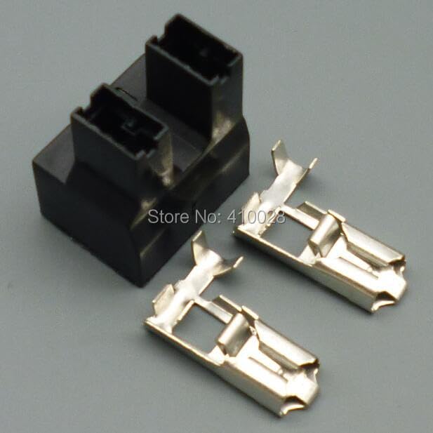 5/30 /100 Sets 6.3mm H7 2p Bend Angle Bulb Socket Female Plastic Holder Connector +terminals - (Color Name: 100set)