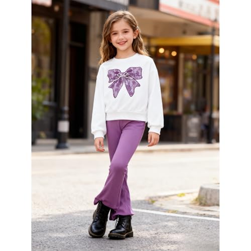 Image of Girls Clothes 2 Piece Cute Butterfly Sweatshirt & Flared Pants /Cargo Pants Winter Outfits for Teen Girls 7-14Y