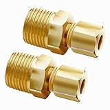 Ice Maker Water Line Brass Tube Fitting, 3/8