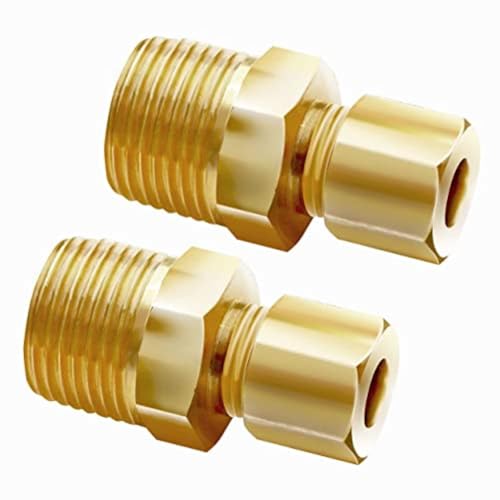 Ice Maker Water Line Brass Tube Fitting, 3/8