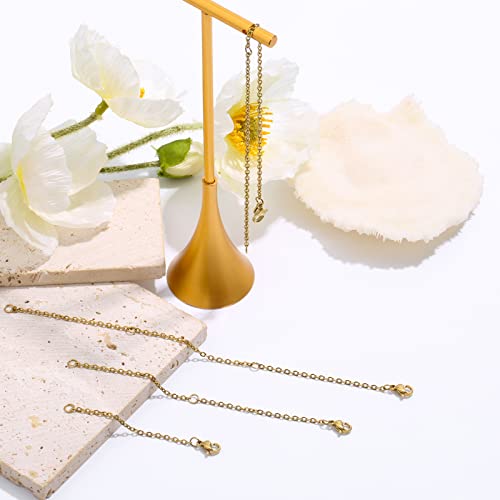 AIEX Necklace Extender, Necklace Extenders Gold Stainless Steel Gold Chain Gold Necklace Extender Extension Chains for Jewelry Gold Necklace Bracelet Anklet (2 4 6 8 Inches, 4pcs) - Image 6