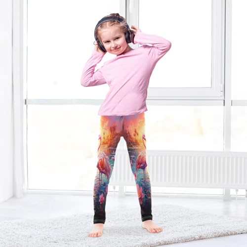 Toddler Girls Leggings Printed Yoga Pants Leggings Sunset Flamingos for Kids4