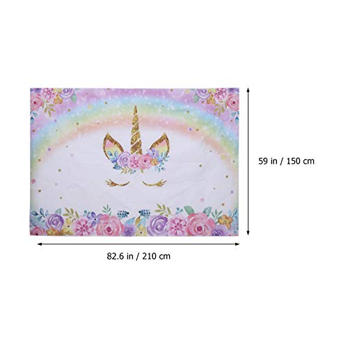 KESYOO 1 PeÃ§a de Pano de Fundo de AniversÃ¡rio de CrianÃ§as de UnicÃ³rnio (210X150cm)
