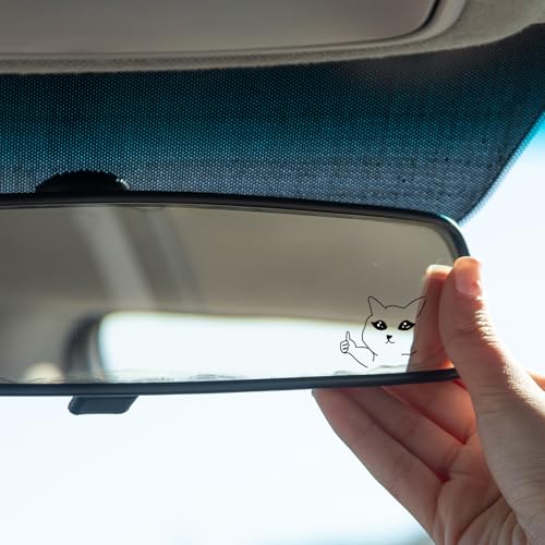 Image of Car Mirror Decals, Cute Kitty Cat Vinyl Stickers, Peeking Design for Rearview Mirror, Car Accessories for Women, Small Stickers for Laptops and Water Bottles (Cat 4)