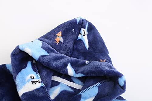 Image of Girls Fleece Hooded Robes Kids Warm Bath Robe for Girls Soft Fuzzy Bathrobe