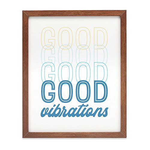 Décoration murale rétro Good Vibrations tableau bois salon et chambre