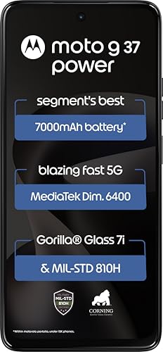 Image of Motorola Moto g37 Power 5G (Pantone Impenetrable, 128GB Storage, 4GB RAM) | 6.67-inch HD+ 120Hz Display | Dimensity 6400 | 50MP Camera | 7000mAh Battery | 30W Charging