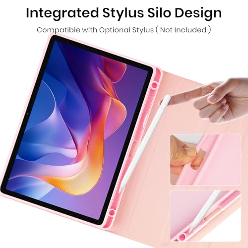 Teclado para Xiaomi Redmi Pad 2 11" funda rosa con bluetooth desmontable 6