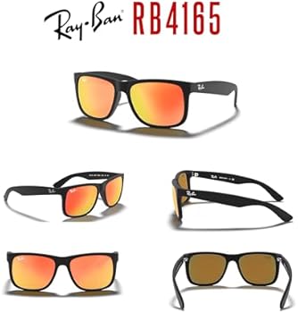 Ray-Ban RB4165 JUSTIN 622/6Q 55MM Rubber Black/Plastic Lens Brown
